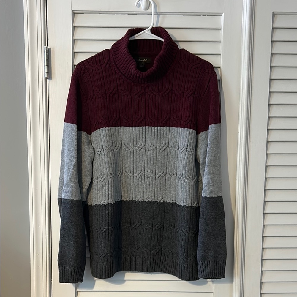 Tasso Elba Cable Knit Turtleneck Sweater Size Medium